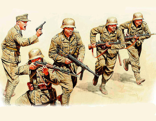 (SO) 1/35 Master Box WWII DAK German Infantry N.Africa (x5)