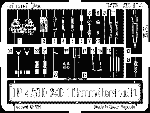 (SO) 1/72 Eduard P-47D-20 Thunderbolt Photo Etch