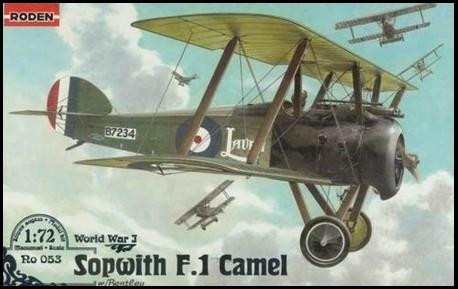 (SO) 1/72 Roden Sopwith F1 Camel WWI British BiPlane Fighter w/Bentley Engine