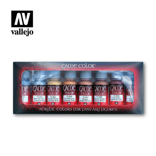 (SO) Vallejo Paint 17ml Bottle Metallic Game Color Paint Set (8 Colors)