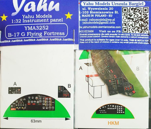 (SO) 1/32 Yahu Models B-17G - Instrument Panel