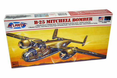 (SO) 1/64 Atlantis B-25 Mitchell Bomber Plastic Model Kit
