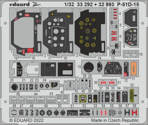 (SO) 1/32 Eduard P-51D15 Interior for Revell (Pre-Painted)