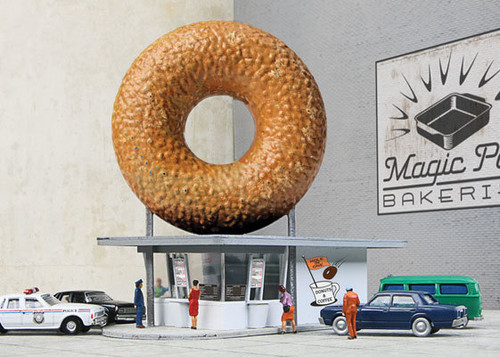 3835 N Scale Hole-In-One Donut Shop -- Kit - 2-7/8 x 1-1/2 x 2-7/8" 7.3 x 3.8 x 7.3cm