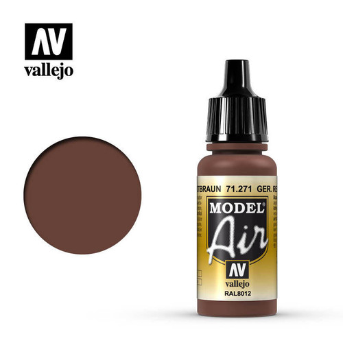 (SO) Vallejo Paint 17ml Bottle German Red Brown Model Air
