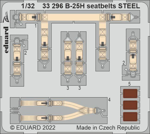 (SO) 1/32 Eduard B-25H Seatbelts Steel for HKM (Pre-Painted)
