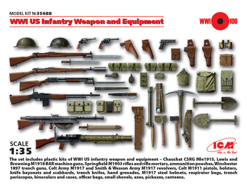 (SO) 1/35 ICM WWI US Infantry Weapon and Equipment