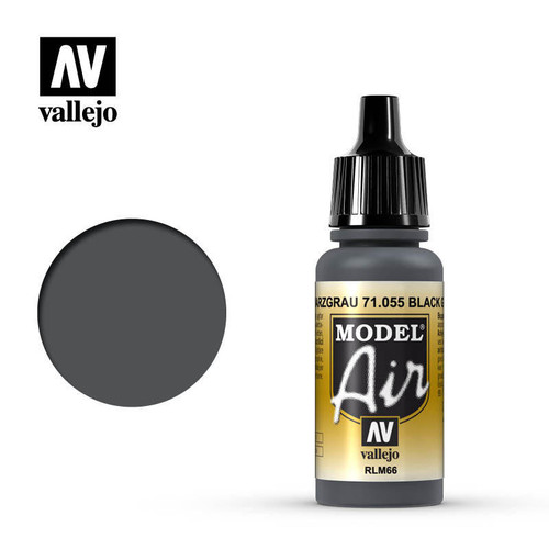 (SO) Vallejo Paint 17ml Bottle Black Grey RLM66 Model Air