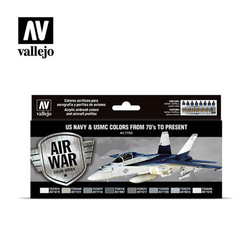 (SO) Vallejo Paint 17ml Bottle USN & USMC from 70's to Present Model Air War Paint Set (8 Colors)