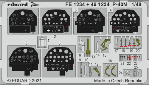 (SO) 1/48 Eduard P-40N Photo Etch for Academy