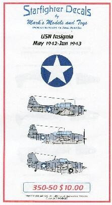 (SO) 1/350 Starfighter Decals - USN Insignia May 1942 to June 1943 for Merit Kit