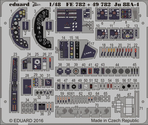 (SO) 1/48 Eduard Ju88A-4 Interior for ICM (Pre-Painted)