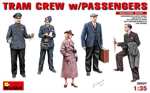 (SO) 1/35 Miniart Tramcar Crew (2) & Passengers (3)