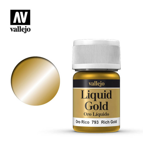 (SO) Vallejo Paint 35ml Bottle Metallic Liquid Rich Gold Model Color