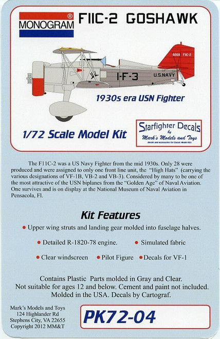 (SO) 1/72 Starfighter F11C-2 Model Kit