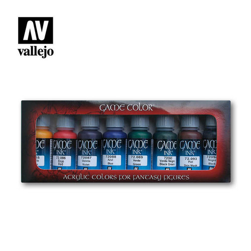 (SO) Vallejo Paint 17ml Bottle Inks Game Color Paint Set (8 Colors)