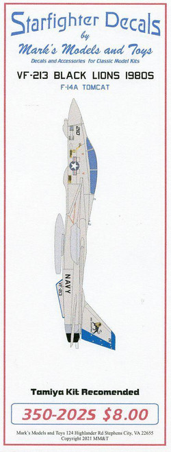 (SO) 1/350 Starfighter Decals - VF213 Black Lions CVW-11 1980s High Viz