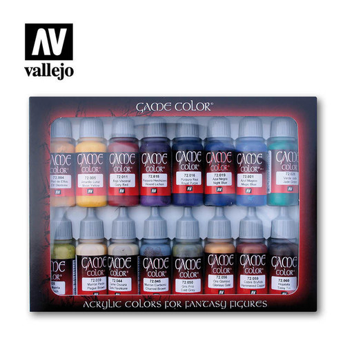 (SO) Vallejo Paint 17ml Bottle Advanced Game Color Paint Set (16 Colors)