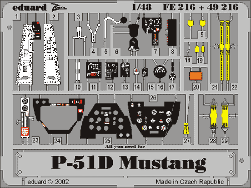 (SO) 1/48 Eduard P-51D Photo Etch for Tamiya