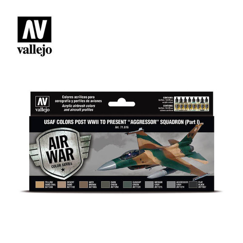(SO) Vallejo Paint 17ml Bottle USAF Post WWII to Present Aggressor Squadron Part 1 Model Air War Paint Set (8 Colors)