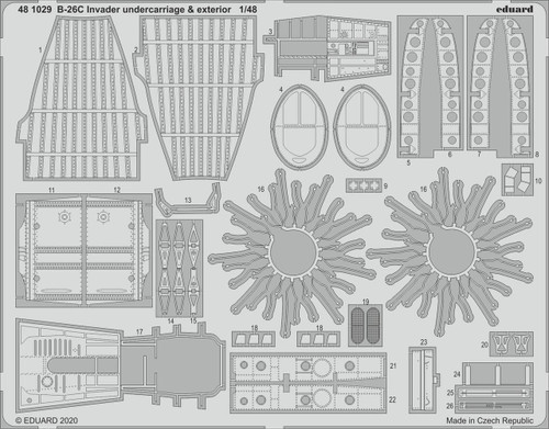 (SO) 1/48 Eduard B26C Invader Undercarriage & Exterior for ICM