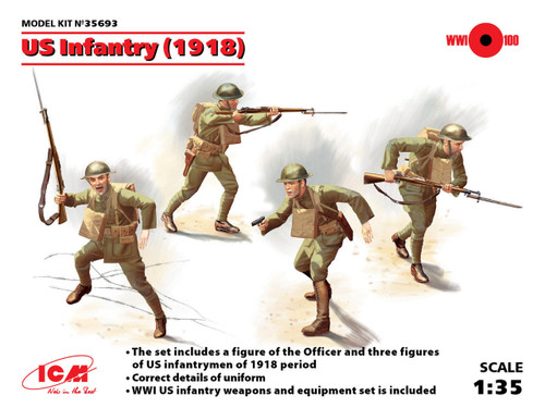(SO) 1/35 ICM US Infantry (1918) (4 figures)