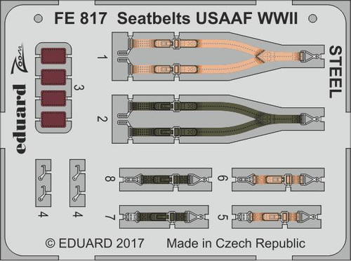 (SO) 1/48 Eduard Seatbelts USAAF WWII STEEL Photo Etch