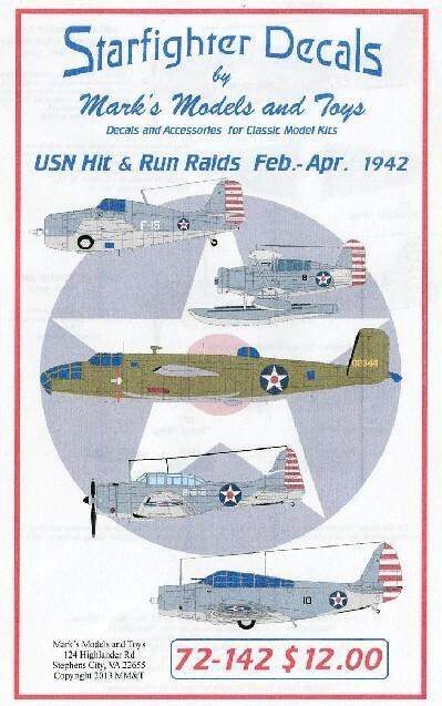 (SO) 1/72 Starfighter Decals - USN Hit & Run Raids