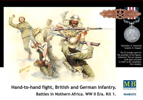 (SO) 1/35 Master Box Hand to Hand Combat British & German Infantry N.Africa WWII (x5)