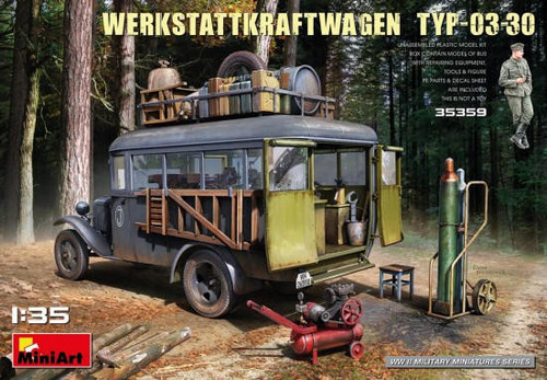 (SO) 1/35 Miniart German Type 03-30 Mobile Workshop Truck w/Equipment & Figure