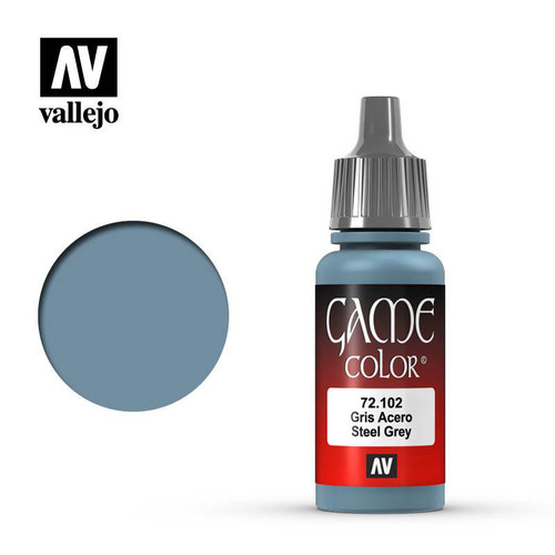(SO) Vallejo Paint 17ml Bottle Steel Grey Game Color