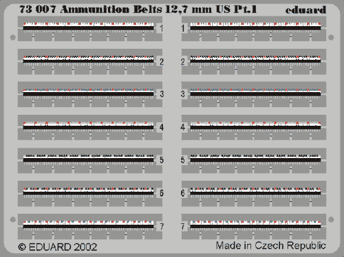 (SO) 1/72 Eduard Ammunition Belts 127mm US (Pre-Painted)