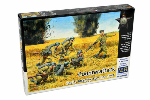 (SO) 1/35 Master Box Counterattack Soviet Infantry Summer 1941 Kit (x6)