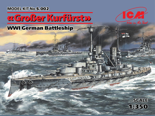 (SO) 1/350 ICM Grober Kurfurst, WWI German Battleship