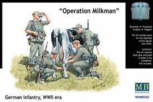 (SO) 1/35 Master Box WWII Operation Milkman German Infantry (x4 & Cow)