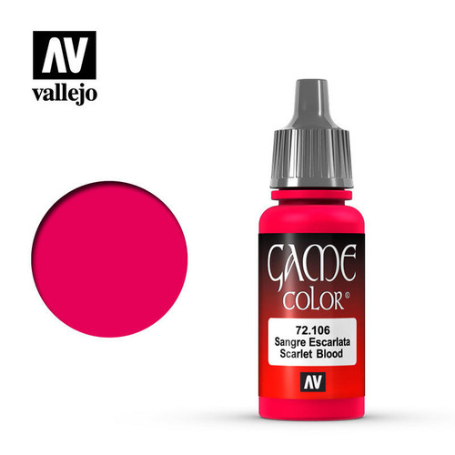 (SO) Vallejo Paint 17ml Bottle Scarlet Blood Game Color