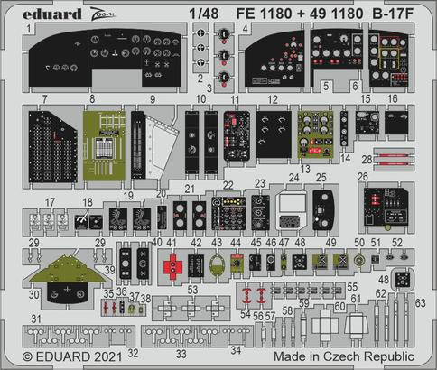 (SO) 1/48 Eduard B17F Cockpit for HKM (Pre-Painted)