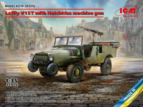 (SO) 1/35 ICM Laffly V15T with Hotchkiss machine gun Plastic Model Kit