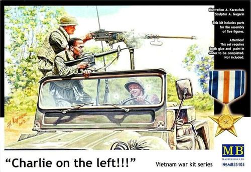 (SO) 1/35 Master Box Charlie on Left! US Jeep Crew (x3) & Viet Cong (x2)