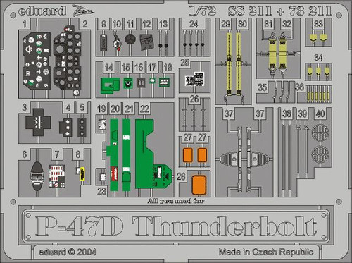 (SO) 1/72 Eduard P-47D-30 Thunderbolt Photo Etch