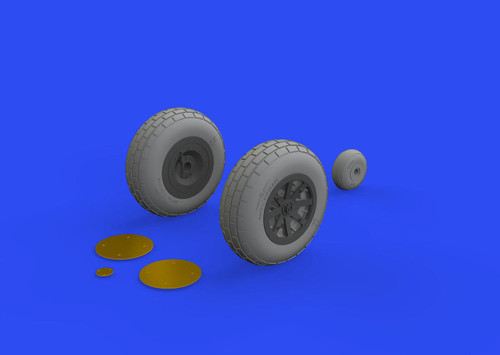 (SO) 1/32 Eduard P-40E Wheels for Trumpeter (Mask PE & Resin)