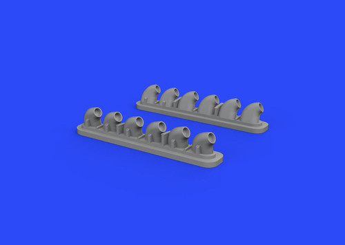 (SO) 1/32 Eduard P-40E Exhaust Stacks for Hasegawa (Resin)