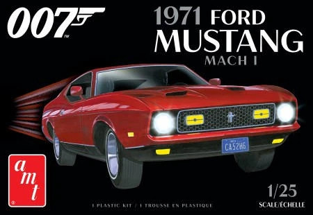 (SO) 1/25 AMT James Bond 1971 Ford Mustang Mach I Car