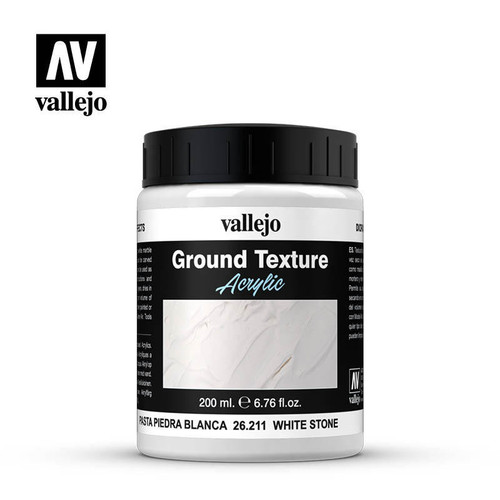 (SO) Vallejo 200ml Bottle White Stone Ground Texture Diorama Effect