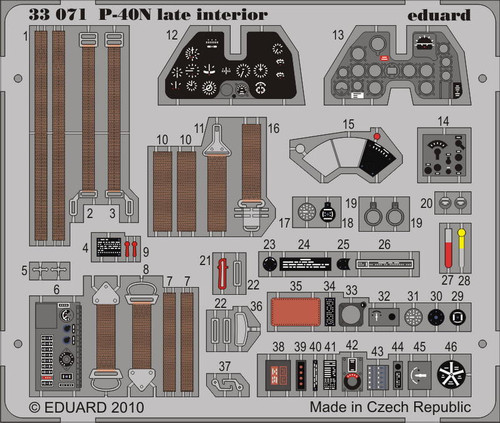 (SO) 1/32 Eduard P-40N late interior Self Adhesive Photo Etch for Hasegawa