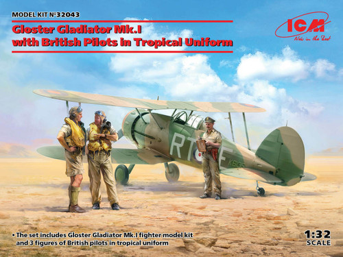 (SO) 1/32 ICM Gloster Gladiator Mk.I with British Pilots in Tropical Uniform