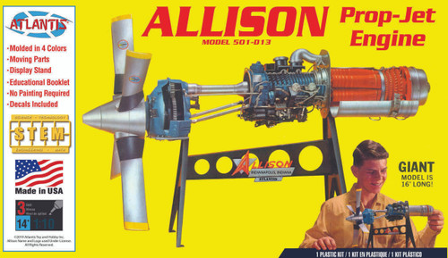 (SO) 1/10 Atlantis Models Allison 501-D13 Prop Jet Aircraft Engine Plastic Model Kit