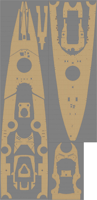 (SO) 1/350 Pontos Model DKM Bismarck Wooden Deck set Type R