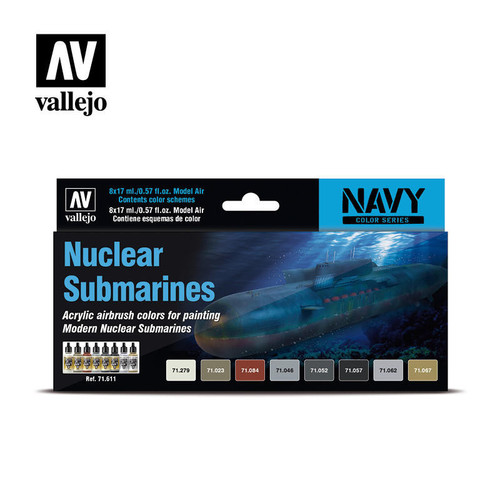 (SO) Vallejo Paint 17ml Bottle Nuclear Submarines Navy Model Air Paint Set (8 Colors)