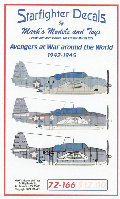 (SO) 1/72 Starfighter Decals - Avengers at War Around the World 1942-1945